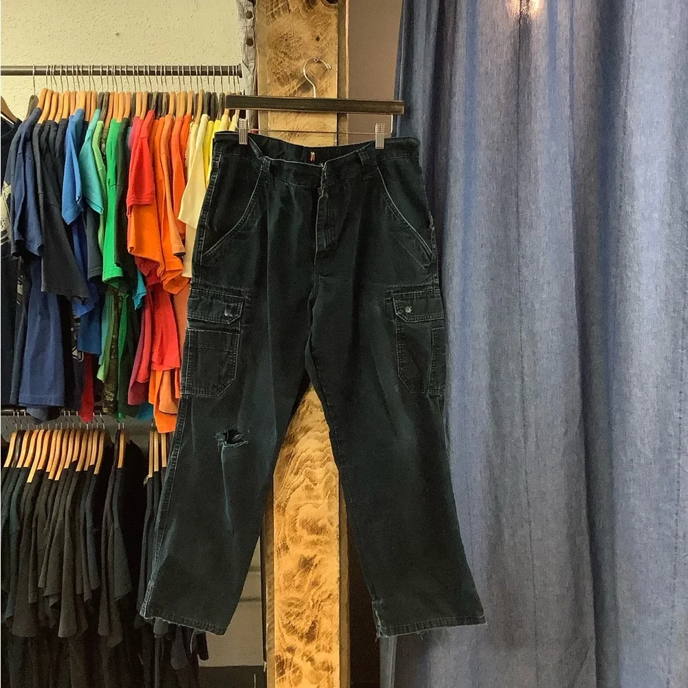 Vintage Wrangler Black Cargo Pants - Picture 1 of 2